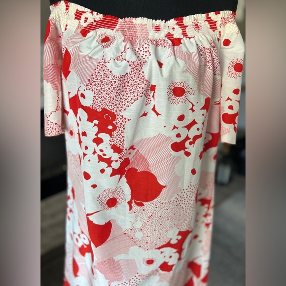 Trina Turk size Small off shoulder cotton silk blend summer dress, runs big - Picture 3 of 7